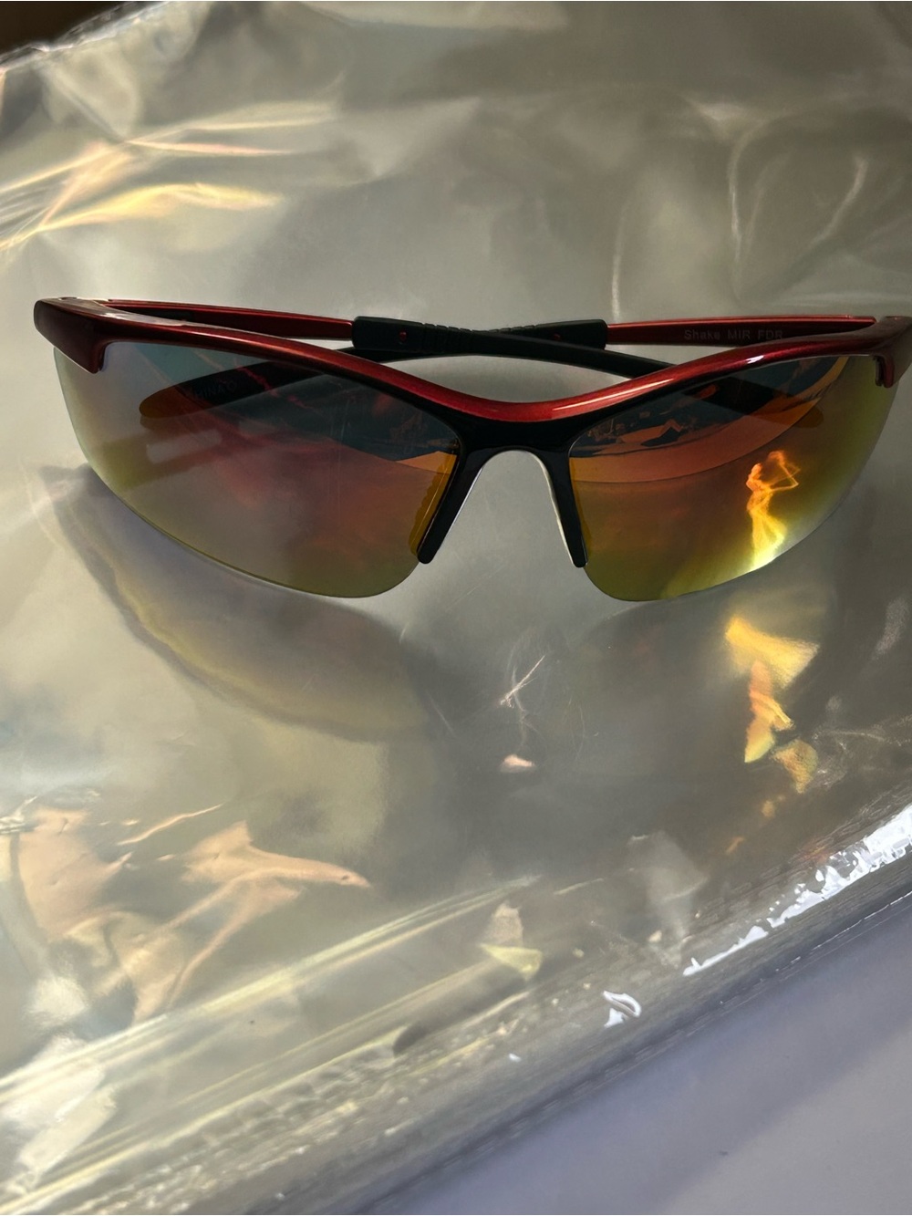 Foster Grant Men's Red Sport Wrap Sunglasses Polarized Performance